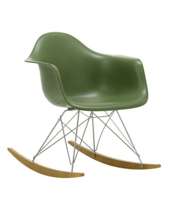 Vitra   Eames RAR Schommelstoel,  chroom - esdoorn goud onderstel