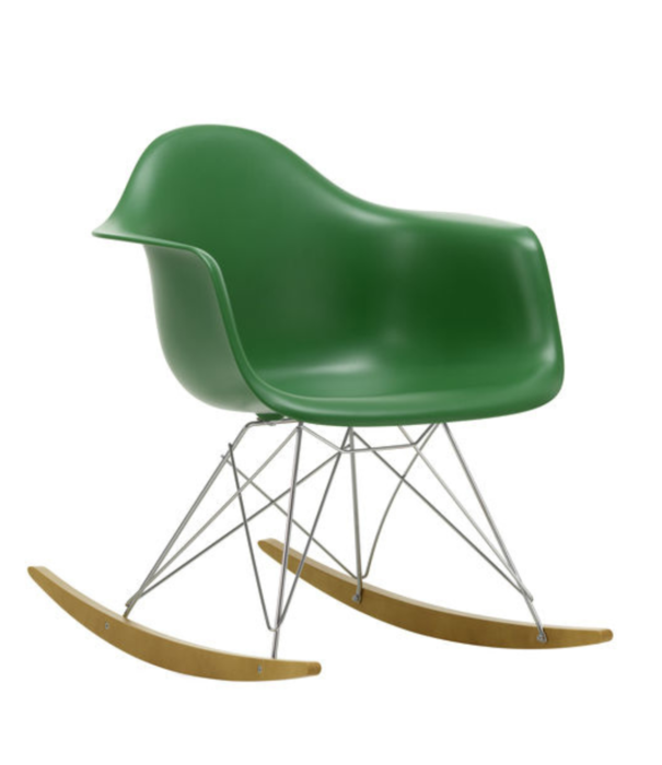 Vitra   Eames RAR Schommelstoel,  chroom - esdoorn goud onderstel
