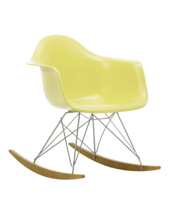 Vitra  Vitra - Eames Plastic Armchair RE RAR schommelstoel goud esdoorn