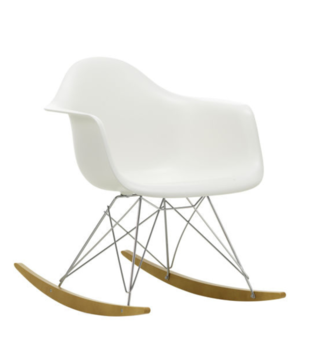 Vitra Eames Plastic RAR Schommelstoel,  esdoorn goud onderstel