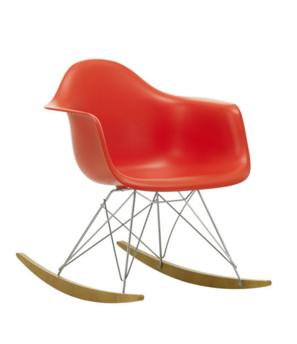 Vitra  Vitra - Eames Plastic Armchair RE RAR schommelstoel goud esdoorn