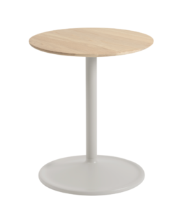 Soft Side Table solid oak, grey Ø41 / H48