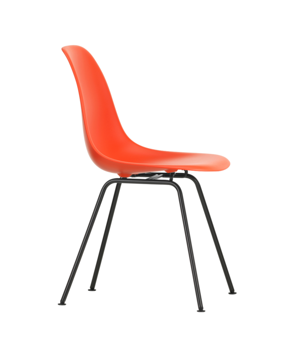 Vitra  DSX Plastic  Side Chair,  black  tube base