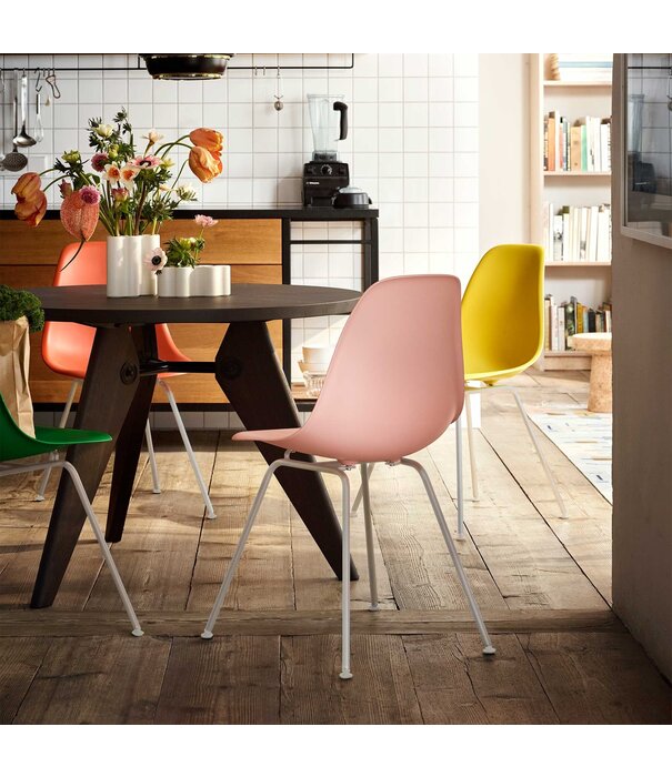 Vitra  Eames DSX Plastic Side Chair, chrome tube base