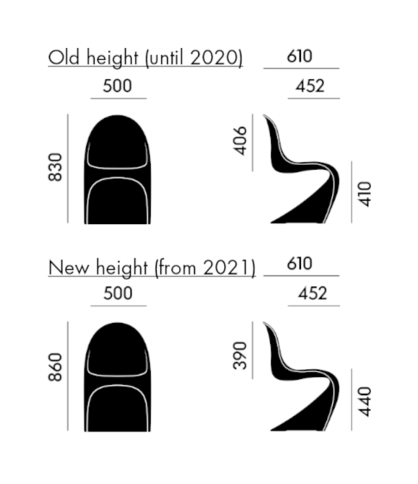 Vitra  Vitra Panton Chair Bordeaux, new dimensions