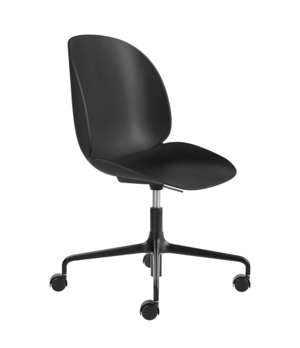 Gubi  Gubi - Beetle Meeting Chair height adjustable, 4 star swivel with wheels