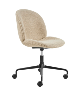 Gubi - Beetle Meeting Chair height adjustable, upholstered, swivel with wheels