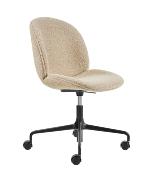 Gubi Beetle Meeting Chair upholstered, 4 star swivel with castors / gas lift