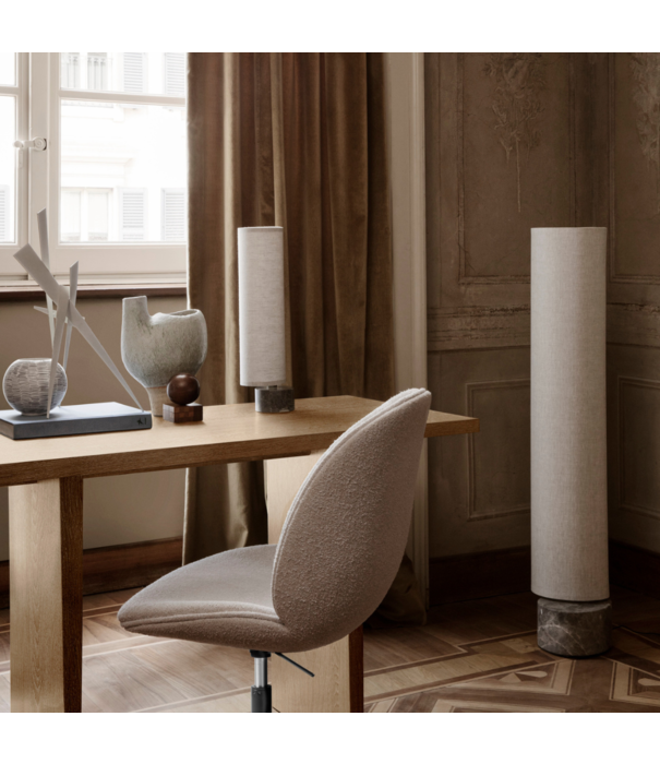 Gubi  Gubi Beetle Wood Meeting Chair height adjustable, front upholstered