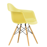 Vitra Eames DAW Plastic Stoel met arm, esdoorn goud onderstel