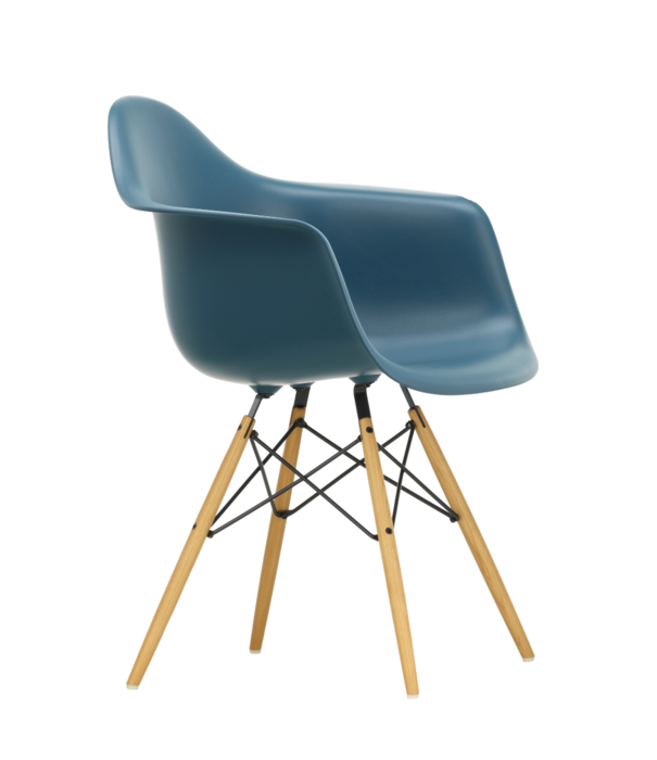 Vitra  Eames DAW Eetkamerstoel met arm, esdoorn goud onderstel