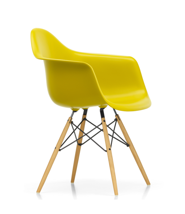 Vitra  Eames DAW Eetkamerstoel met arm, esdoorn goud onderstel