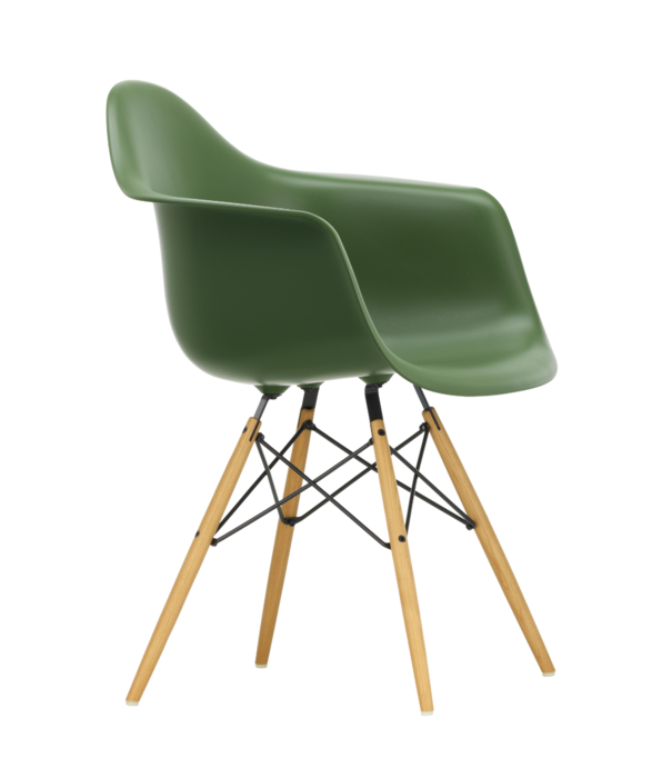 Vitra  Vitra Eames DAW Eetkamerstoel met arm, esdoorn goud onderstel