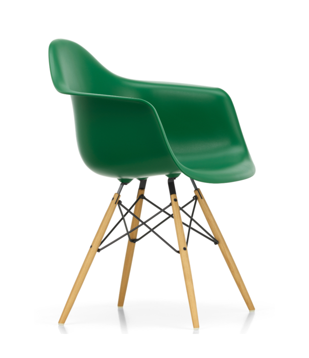 Vitra  Eames DAW Eetkamerstoel met arm, esdoorn goud onderstel