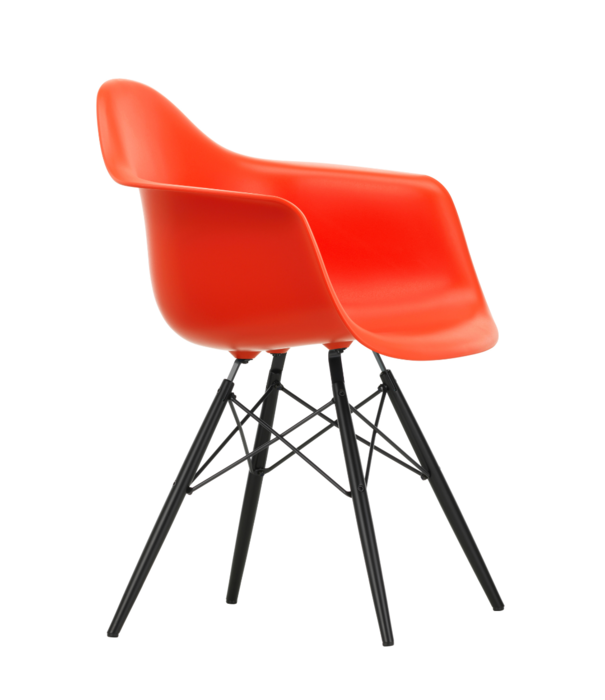 Vitra  Vitra Eames DAW Eetkamerstoel met arm, zwart esdoorn onderstel
