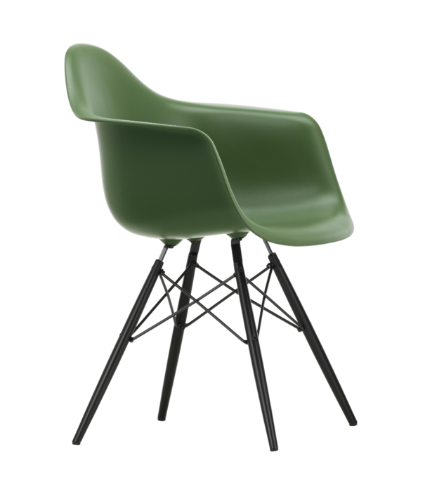 Vitra   Eames DAW Eetkamerstoel met arm, zwart esdoorn onderstel