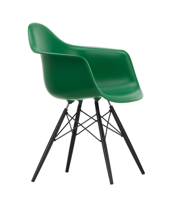 Vitra   Eames DAW Eetkamerstoel met arm, zwart esdoorn onderstel