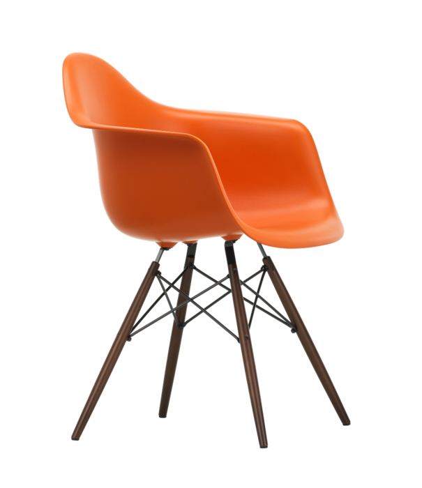 Vitra  Eames DAW Stoel met arm,  donker esdoorn onderstel
