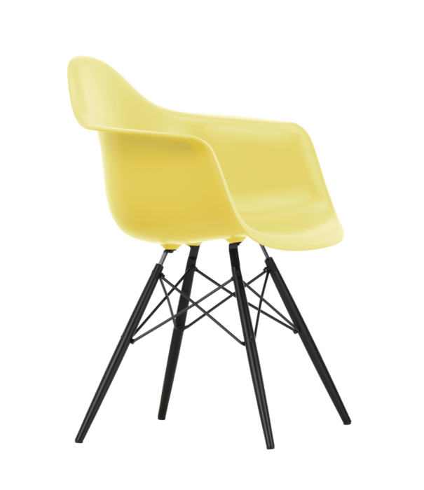 Vitra  Eames DAW Eetkamerstoel met arm, zwart esdoorn onderstel