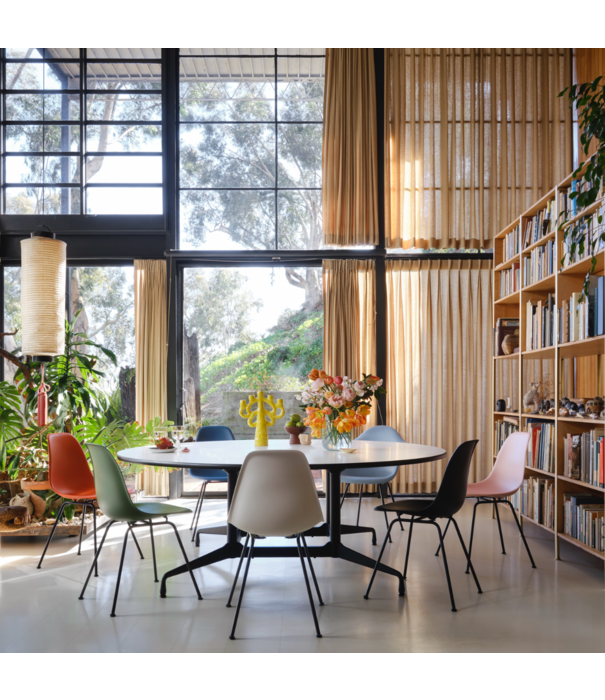 Vitra  Eames DSX Plastic Side Chair, black tube base