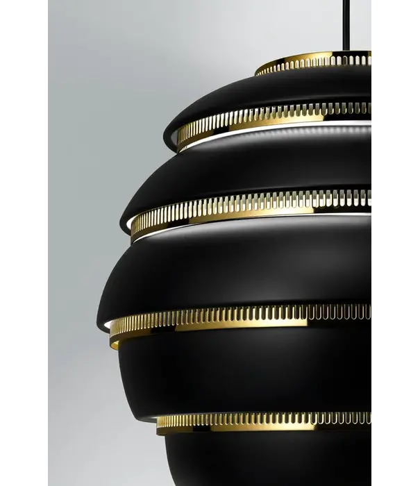 Artek  A331 Hanglamp zwart, messing "Beehive"