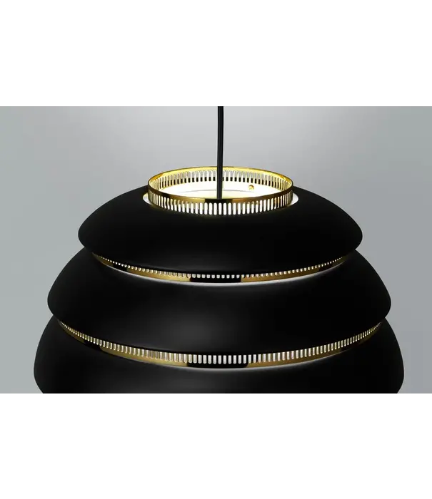Artek  A331 Hanglamp zwart, messing "Beehive"