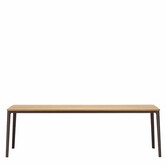 Plate Eettafel massief eiken, zwart onderstel 220cm
