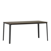 Vitra - Plate Dining Table solid dark stained oak, base black aluminium