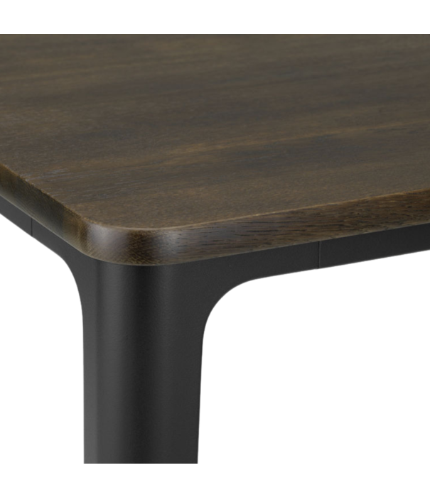 Vitra  Vitra - Plate Dining Table solid dark stained oak, base black aluminium