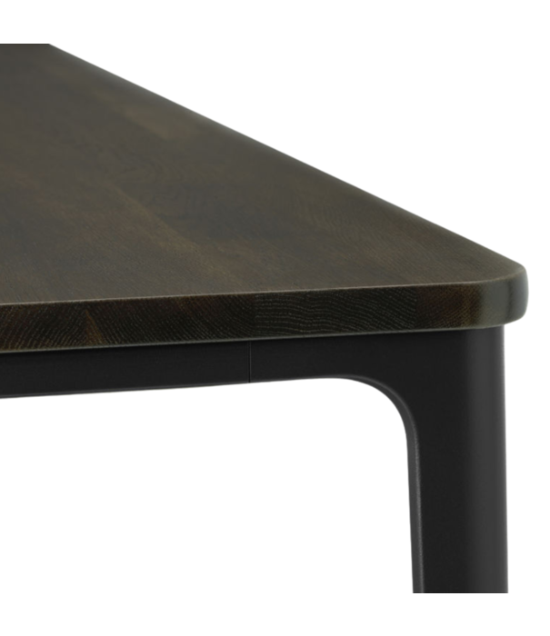 Vitra  Vitra - Plate Dining Table solid dark stained oak, base black aluminium