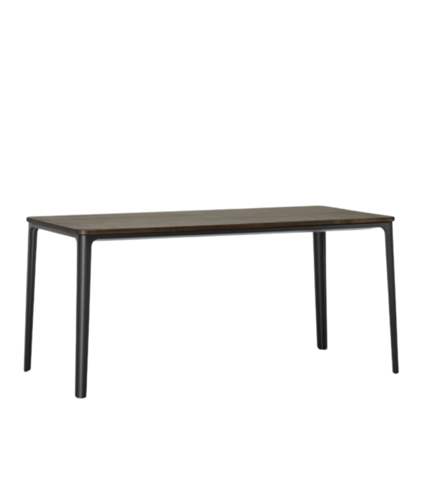 Vitra  Plate Eettafel massief donker gebeitst eiken, onderstel zwart