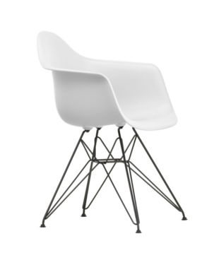 Vitra Eames DAR plastic Armstoel, zwart onderstel