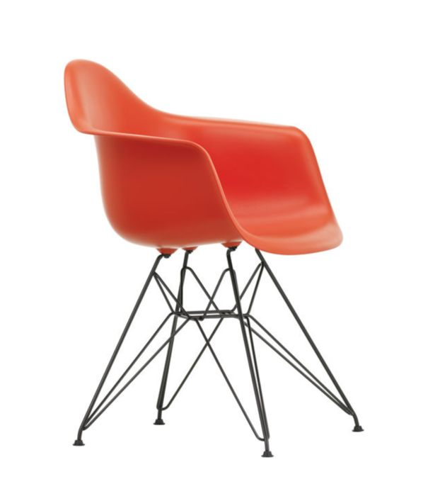 Vitra  Vitra Eames DAR Plastic Stoel met arm, basic dark onderstel