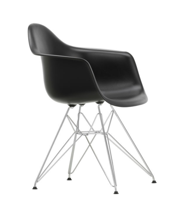 Vitra  Vitra Eames DAR Plastic Stoel met arm, chrome onderstel