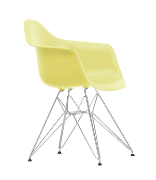 Vitra  Vitra Eames DAR Plastic Stoel met arm, chrome onderstel