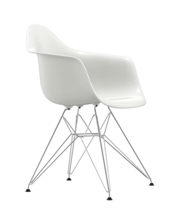 Vitra  Vitra Eames DAR Plastic Stoel met arm, chrome onderstel