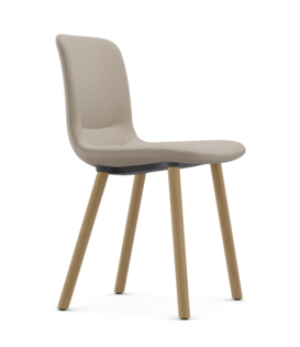 Vitra Hal Soft Wood Stoel gestoffeerd, licht eiken poten