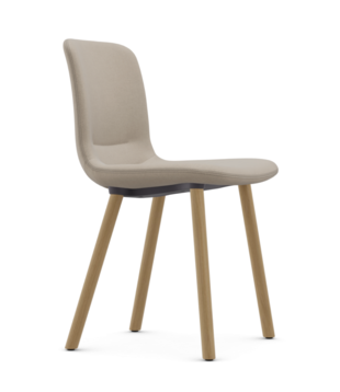 Vitra Hal Soft Wood Stoel gestoffeerd, licht eiken poten