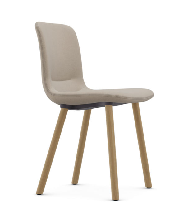 Vitra  Vitra Hal Soft Wood Stoel, licht eiken poten