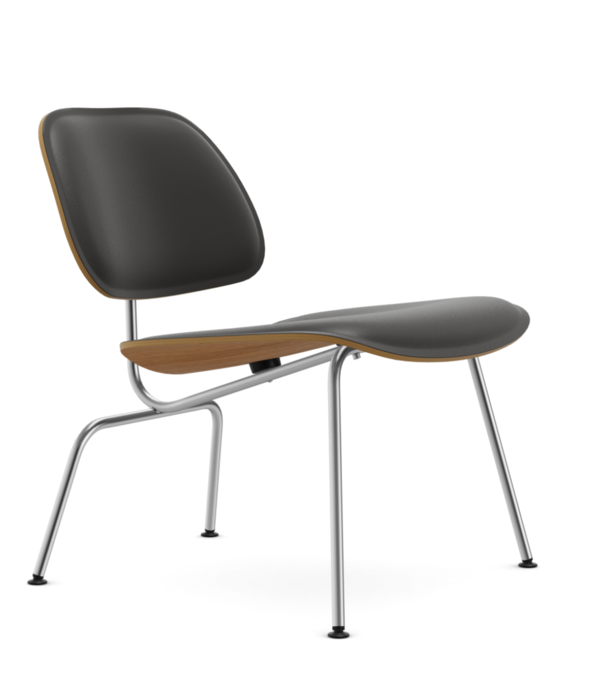 Vitra  Vitra - Eames Plywood Group LCM Leather lounge stoel plywood, leder zwart