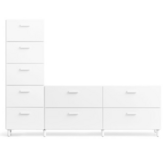 String one Low + one Tall Relief Drawer with legs