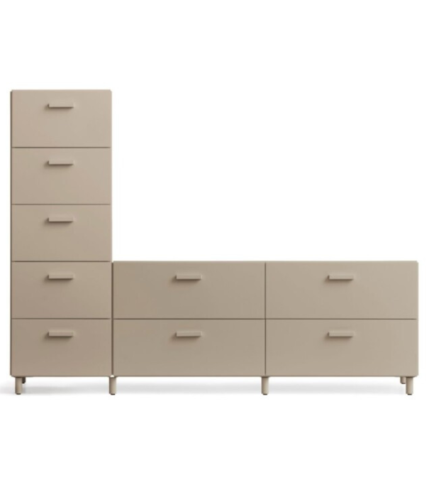 String  Furniture String one Low + one Tall Relief Drawer with legs