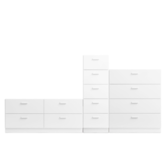 String One low, one tall, one wide Relief drawer with plinth