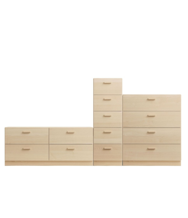 String  Furniture String One low, one tall, one wide Relief drawer with plinth