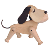 Oscar the dog, beech / leather