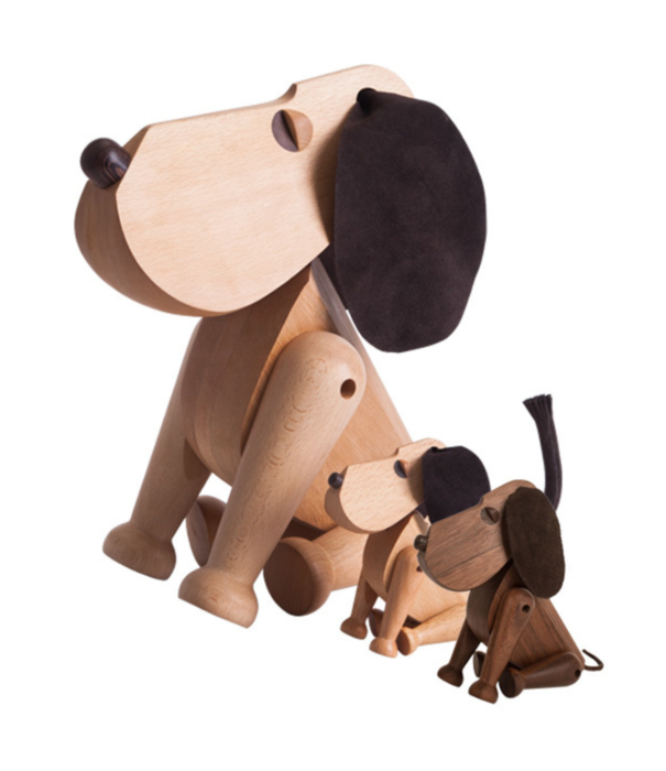 Architectmade  Oscar the dog, beuken / leer
