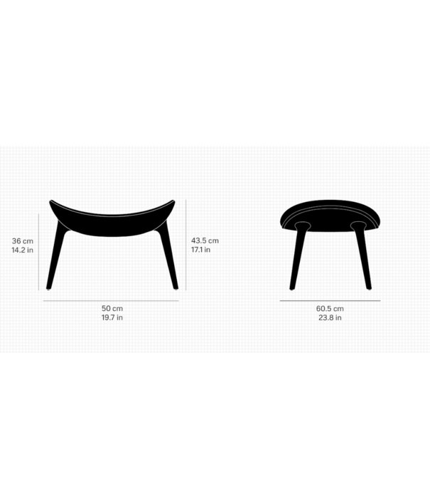 Vipp  Vipp 467 Lodge Footstool dark oak, sheepskin