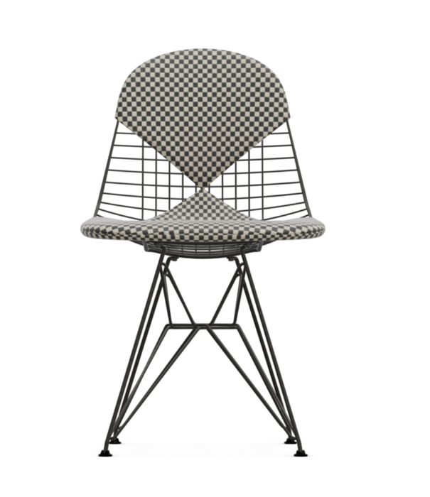 Vitra  Vitra - Wire Chair DKR 2 black - fabric Checkers