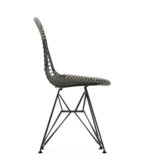 Vitra   Eames Wire DKR-2 Chair black, seat cushions Checker