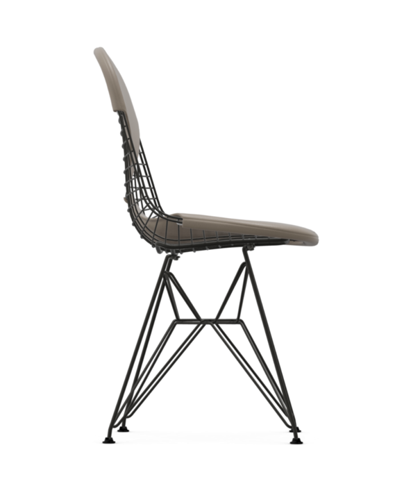 Vitra  Vitra - Wire Chair DKR-2 zit / rug kussen leder sand